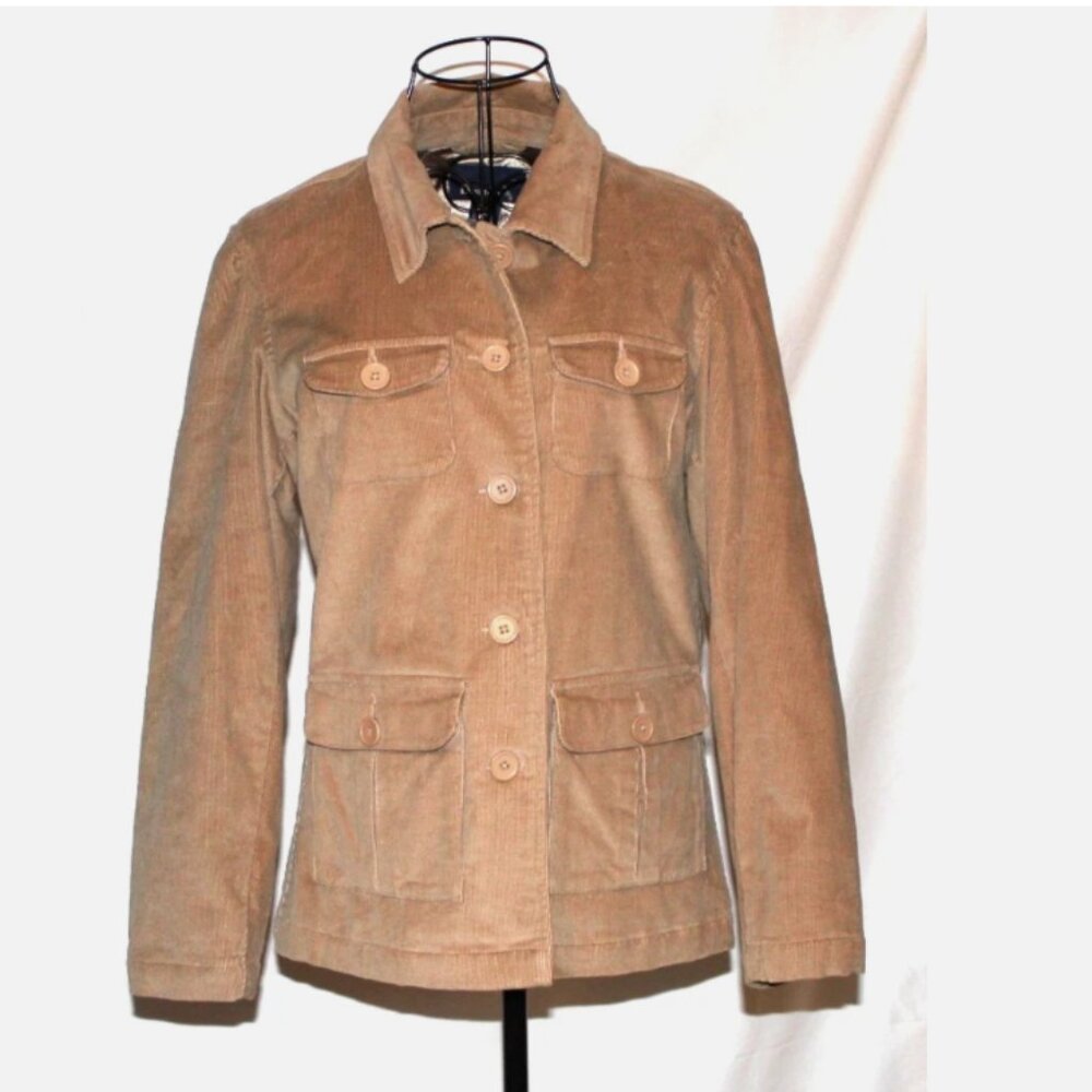Corduroy Lined Jacket XS Cotton Spandex Blazer Button Front Denim & Co Quilted